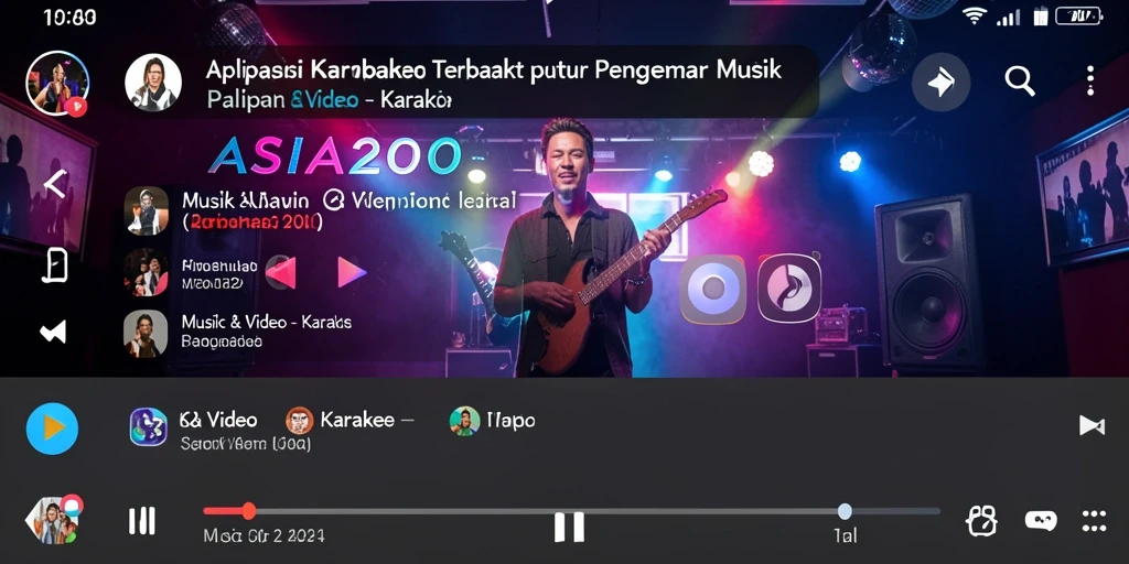 Antarmuka aplikasi ASIA200 yang menarik untuk Karaoke.