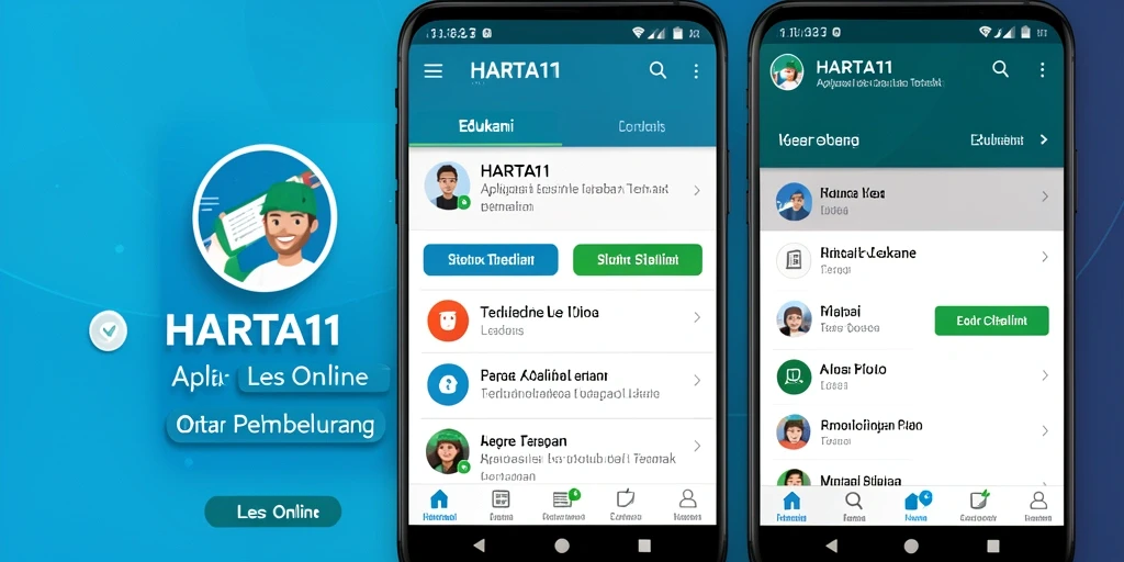 Tampilan antarmuka HARTA11 yang ramah pengguna dalam pelajaran online.