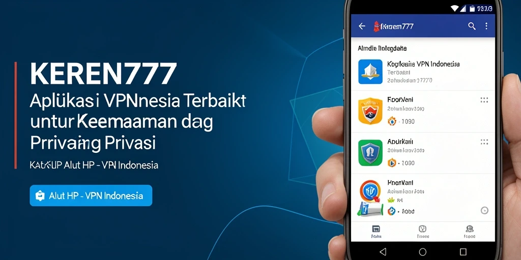 Tampilan antarmuka aplikasi KEREN777 untuk penggunaan VPN yang mudah.