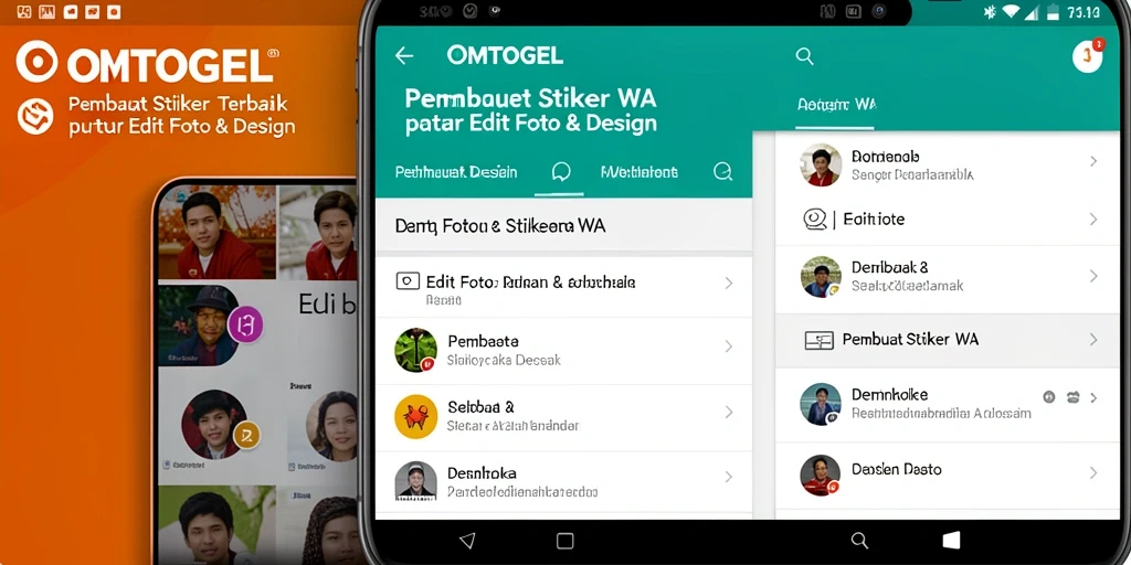 Tampilan antarmuka pengguna OMTOGEL untuk membuat stiker WA.
