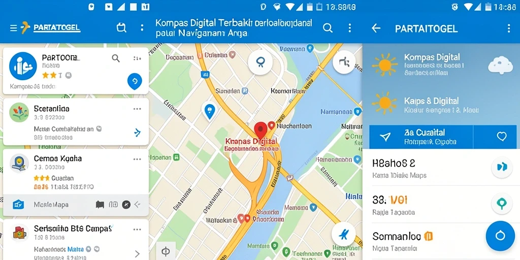 Antarmuka PARTAITOGEL menampilkan kompas digital yang akurat dan ramah pengguna.