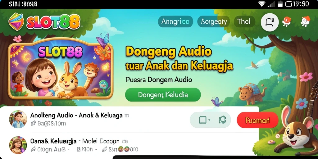 Antarmuka SLOT88 menampilkan berbagai pilihan dongeng audio yang menarik.