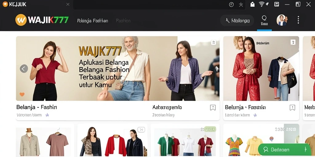 Antarmuka aplikasi WAJIK777 yang modern dan user-friendly.
