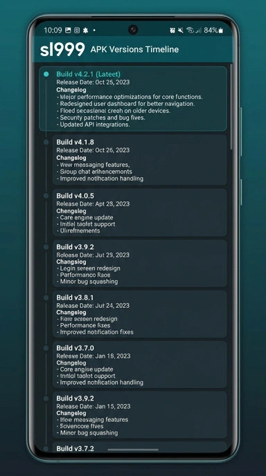 Riwayat Versi Aplikasi sl999 untuk Android